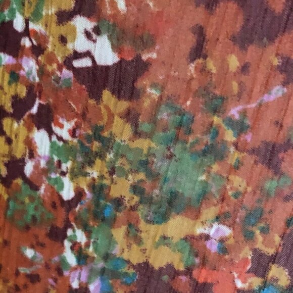 American Rag Cie Orange Red Floral Pleated Cami Tank Top - Picture 9 of 10